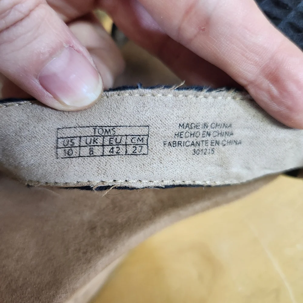 TOMS Women's Cork Platform Clarissa Wedges NAVY Cross Strap Sandals Size 10W